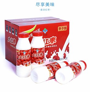 李子园大红枣风味酸味牛奶饮品早餐奶450ml*12大瓶整箱