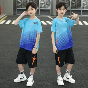 安踏儿童篮球服夏季套装男童运动装中大童短袖两件套训练服速干衣