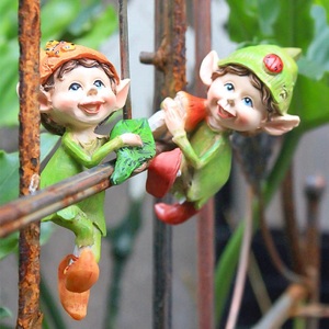 摆件精灵娃娃树脂绿植小矮人挂件花盆挂饰户外阳台布置花园装饰