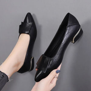 【真皮】女士单鞋2024新款舒适软底黑色浅口一脚蹬瓢鞋平跟妈妈鞋