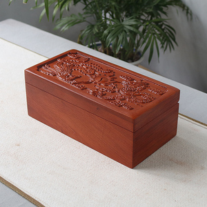 红木小盒子首饰盒实木家用文玩印章收纳盒中式复古长方形花梨木盒