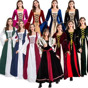 万圣节cos欧洲复古宫廷长裙中世纪女王公主话剧民族舞蹈表演服装