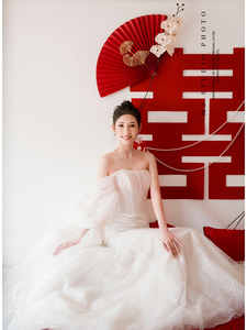 女生出嫁婚房布置玫红色套装婚礼装饰结婚房间卧室男方女方新房客