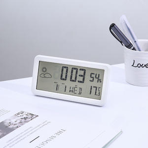 LCD大屏多功能时钟天气时间温度湿度年月日显示 宿舍房间简约闹钟