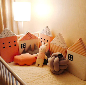 小斑鸠北欧小房子婴幼儿童房床围软包防撞头保护帐篷靠垫墙壁装饰