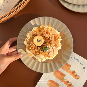 复古法式甜品盘子高级感下午茶小吃盘家用陶瓷餐具小碟子蛋糕盘子