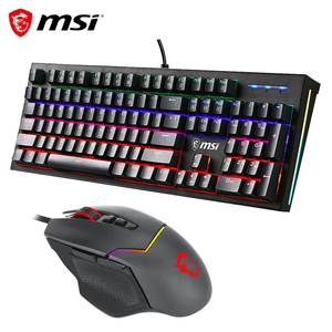 微星GK50Z RGB机械红轴键盘DS-102 RGB 电竞鼠标黑 键鼠套包