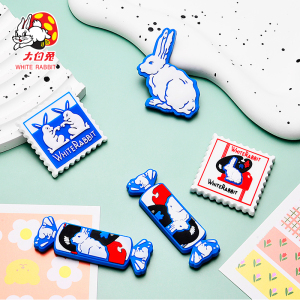 大白兔系列周边冰箱贴个性创意磁性冰箱门卡通可爱装饰贴吸力贴