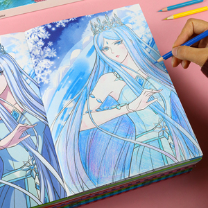 叶罗丽公主涂色画画本女孩绘画册冰公主涂鸦卡通儿童填色手绘套装