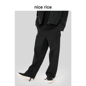 nice rice好饭 290G平纹帆布脚口抽绳工装长裤[商场同款]NDC11024