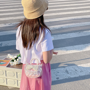 儿童包包夏季新款时尚珍珠女童斜挎包可爱蝴蝶结女宝公主风零钱包