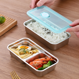 304不锈钢保鲜盒 韩式饭盒便当盒收纳盒长方形食品泡菜菜酱料小盒