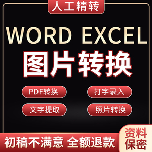 图片转换word文档打字文字pdf电子版扫描件excel表格照片人工录入