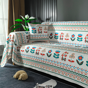 沙发盖布ins风现代简约全包座垫子雪尼尔防滑三人沙发通用套罩毯