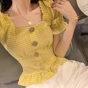 锁骨衣服露脐网红蹦迪直播女主播服装上镜清纯甜美可爱衬衫上衣夏