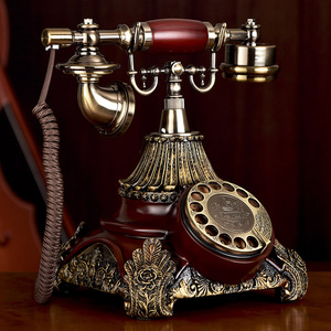 慕予臻美式时尚创意电话机仿古家用座机欧式复古转盘电话无线插卡