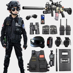 儿童小警察套装特种兵仿真户外特警装备黑猫警长帽子男孩子玩具枪