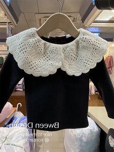 冬装女童娃娃领加绒打底衫冬季新款韩系女宝宝加厚上衣儿童装长袖