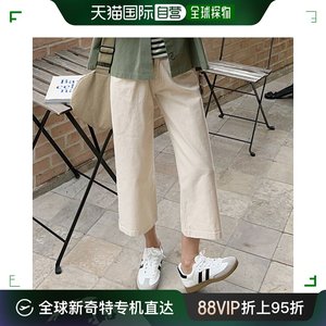 韩国直邮CHICFOX 休闲裤 [MATS] 双扣子8分 宽腿裤子