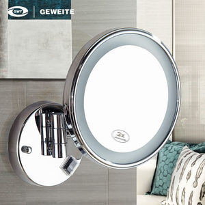 格威特（GWT）LED化妆镜壁挂伸缩镜子3倍放大壁挂墙单面折叠美容