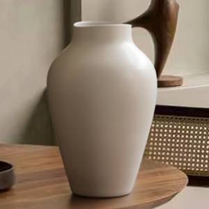 白色餐桌陶瓷花瓶简约现代家居玄关民宿插花水培简约黑色花器摆件