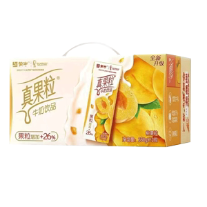 3月产蒙牛真果粒黄桃味牛奶饮品新老包装随机发 250g*12盒【qyg】