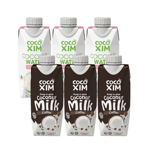 【88vip每日领券】进口COCOXIM椰子水莲子味/咖啡风味330ml*6瓶