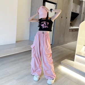女童套装夏季2024新款韩版儿童潮酷背心短袖洋气上衣中大童休闲裤