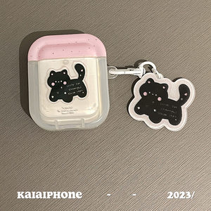 kaia ins小众可爱黑猫适用AirPods保护套AirPodsPro苹果耳机套2无线蓝牙3代airpodspor新三代女款创意硅胶软