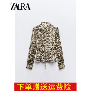 ZARA KISS新款女装高级感动物纹衬衫上衣2824267 豹纹裤子3318266