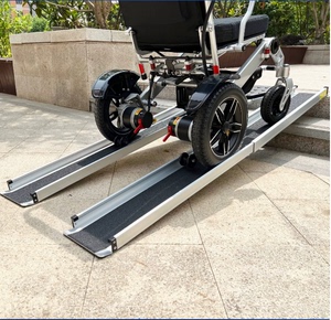 伸缩轮椅代步车上台阶板楼梯斜坡移动可调铝合金无障碍坡道小推车