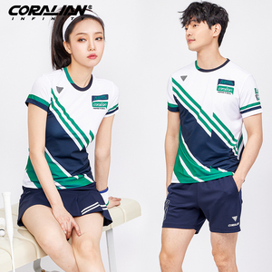 可莱安羽毛球服女套装2023新品韩国透气速干短袖男上衣时尚运动服