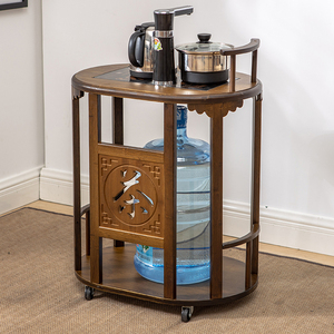 移动小茶柜茶台烧水壶一体茶车茶具家用实木泡茶桌茶水柜煮茶架子