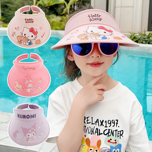 儿童带墨镜一体夏季防晒帽子春秋款女童宝宝眼镜遮阳帽男孩太阳帽