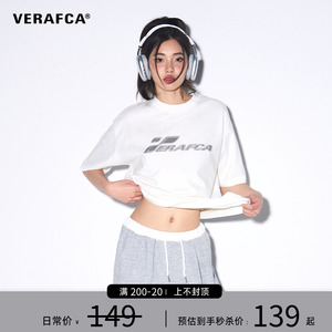 VFC/VERAF CA模糊双层印花美式复古T恤潮牌新款短袖男女夏季