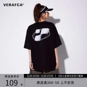 VFC/VERAF CA背后印花美式复古T恤男短袖新款宽松潮流夏季半袖