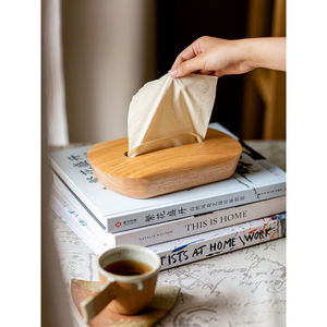 实木纸巾盒抽纸盒家用茶几客厅简约面纸餐巾纸收纳盒乌金木A款