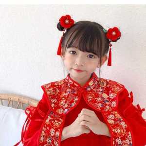 儿童过年发饰头花新年中国风头饰汉服宝宝唐装夹古风2021年新款。
