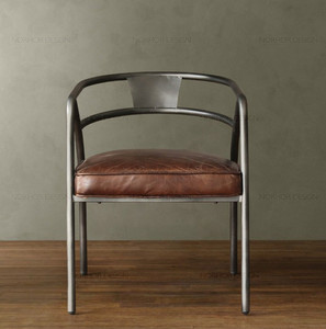 美式铁艺复古简约餐桌椅子皮革休闲椅咖啡椅吧台椅电脑椅创意吧椅