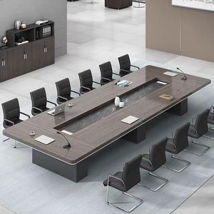 办公大型开会议桌长桌简约现代长方形接待板式洽谈培训室桌椅组合