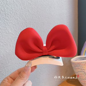 韩国女童立体耳朵基础大蝴蝶结发夹可爱网红头饰在逃公主发卡顶夹
