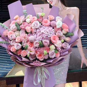 巨型超大花束绣球玫瑰花鲜花速递同城生日北京上海广州全国配送花