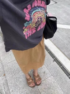 A051099向日葵小姐2024夏季新款韩国东大门代购 印花宽松T恤