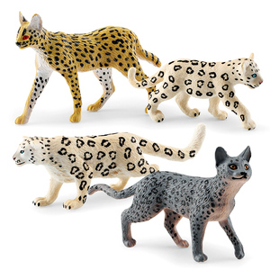 实心动物玩具仿真模型豹子雪豹非洲薮猫咪儿童认知科教摆件玩偶