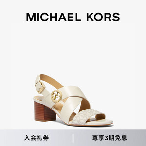 【春季新款】MICHAEL KORS Vera 女士金属饰时装粗跟凉鞋