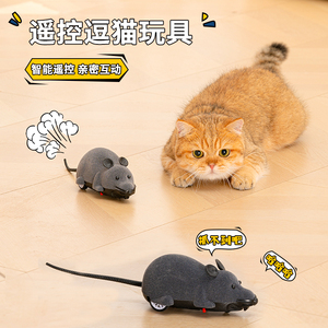 猫玩具老鼠无线遥控逗猫老鼠猫咪旋转电动仿真老鼠猫猫的自嗨玩具
