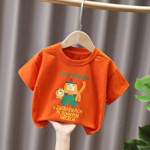 儿童炸街日韩系卡通短袖T恤男女童3夏季新款宝宝圆领上衣小童体恤