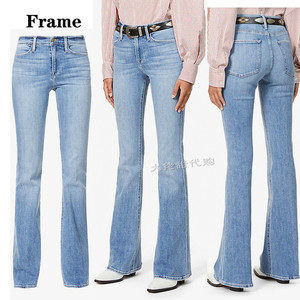 美国代购 Frame新款 高腰显瘦显高 复古喇叭裤拉长腿部比例牛仔裤