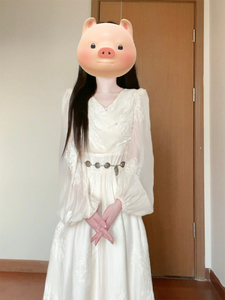 2024春款女装新中式国风白色连衣裙高端精致温柔气质收腰显瘦裙子