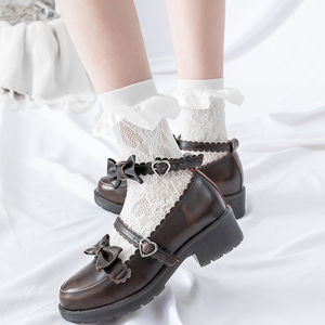 夏季玫瑰花边蕾丝短袜白色薄款丝袜可爱洛丽塔渔网袜子女防勾丝